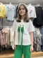 Трикотажні штани-карго палаццо Filatova, колір зелене яблуко 1