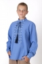 Лляна вишивана сорочка для хлопців Mevis 4725, колір блакитний 1