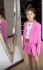 Діловий підлітковий костюм-двійка Anbor, колір рожевий 1