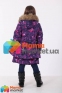 Пальто зимнее для девочки Huppa WHITNEY 12460030, цвет lilac pattern 81653 4