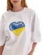 Патріотична футболка-oversize для дівчинки Україна в серці, колір білий 0