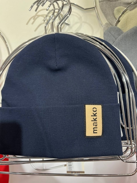 Демісезонна трикотажна шапка Makko B2526/1, колір темно-синій