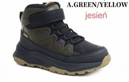 Демісезонні дитячі черевики Clibee KB598, колір зелено-жовтий