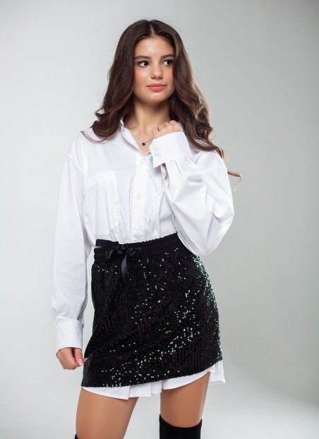Святкова спідничка з пайєтками Wellkids, колір чорний