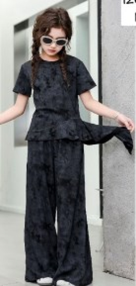 Трикотажний костюм-двійка для дівчат Gobolina Baby 012G60, колір чорний