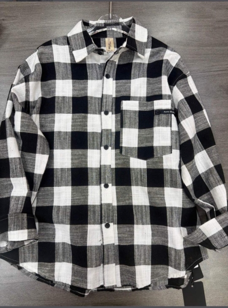 Картата сорочка для підлітків Belle cose 26200, колір чорно-білий