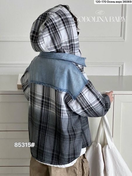 Картата універсальна сорочка Gobolina Baby 85315, колір сірий