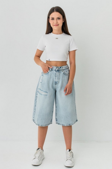 Джинсові шорти-баггі Suzie Скай SO040-Y5F05, колір блакитний