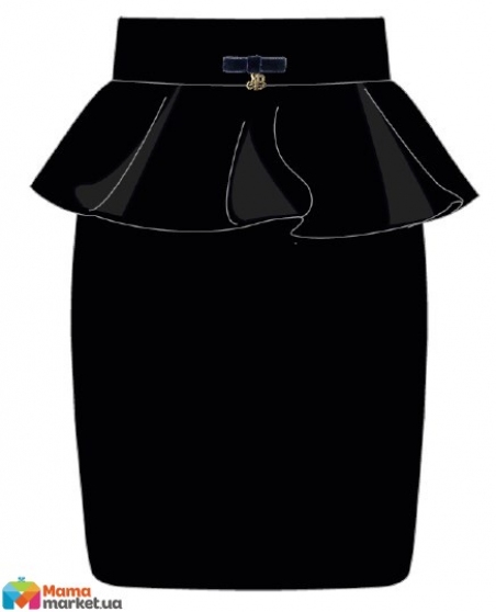Юбка школьная стрейчевая для девочки Смил 120238, цвет черный