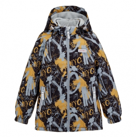 Демісезонна утеплена куртка-парка для хлопців Joiks EW-200, колір чорно-жовтий