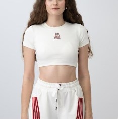 Кроп-топ із коротким рукавом Locoloco 7423, колір молочний