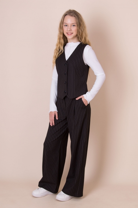 Шкільний костюм-двійка для дівчинки Mevis 5466-02, колір чорний