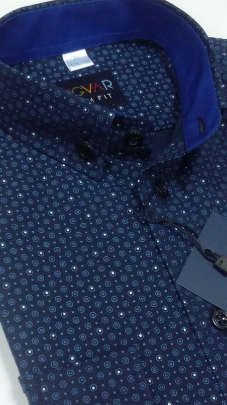 Школьная рубашка для мальчика Ingvar 20111/9, цвет темно-синий