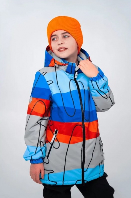 Демісезонна утеплена куртка-парка для хлопців Joiks EW-204, колір блакитно-сірий