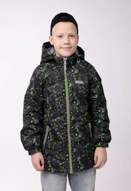 Демісезонна куртка-парка для хлопців Joiks ESP-15, колір чорно-зелений