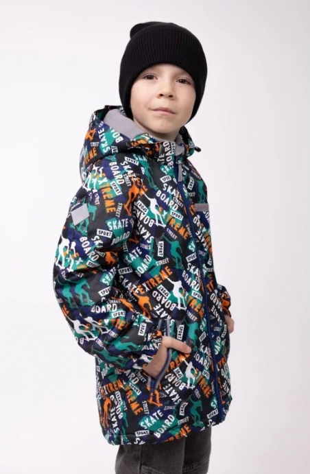 Демісезонна куртка-парка для хлопців Joiks ESP-14, колір чорно-зелений