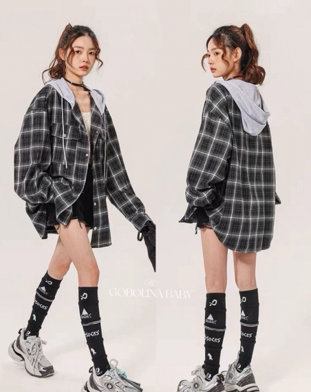 Картата універсальна сорочка Gobolina Baby 9167, колір сірий