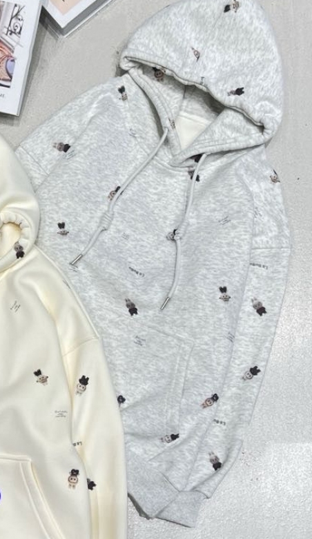 Утеплене худі A`M Лабубу 253102, колір сірий