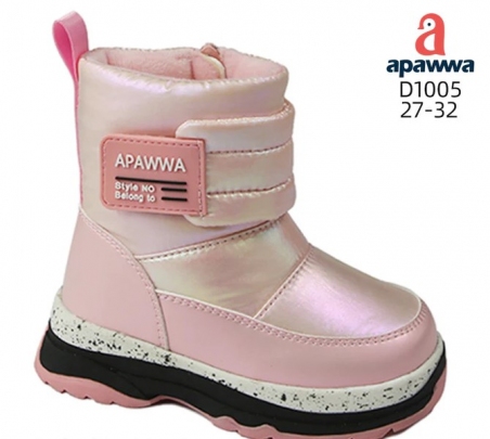 Зимові дитячі черевики-дутіки Apawwa D1004, колір рожевий