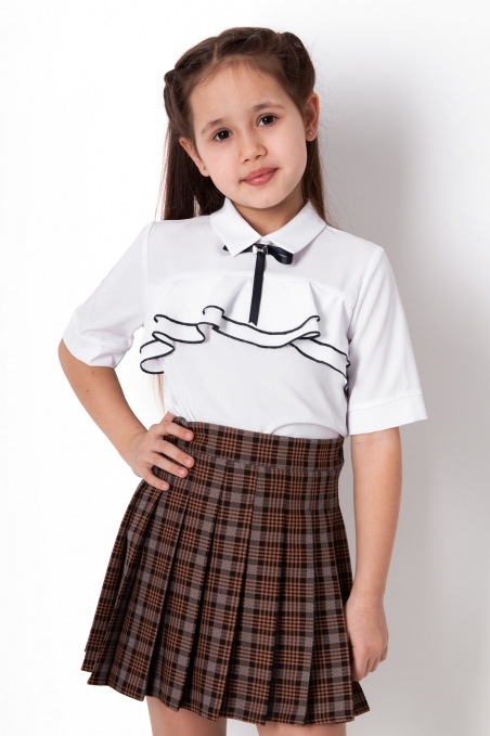 Шкільна блузка для дівчат Mevis 4116-02, колір молочний