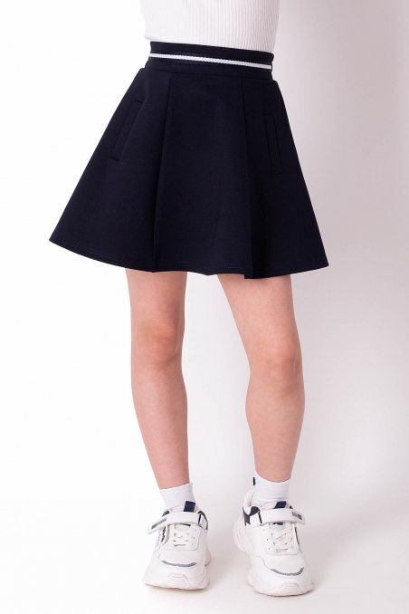 Школьная юбка  для девочки Mevis 3769-01, цвет синий