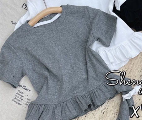 Літня футболка для дівчат Gobolina Baby 7125, колір сірий