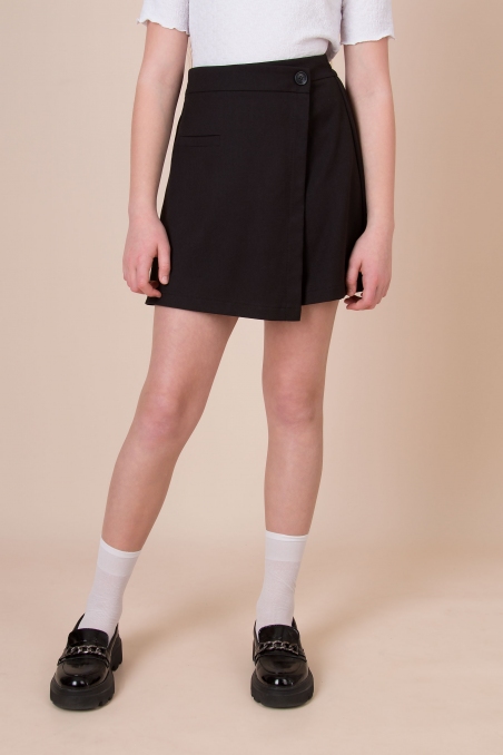 Шкільна спідничка-шорти для дівчат Mevis 5494, колір чорний