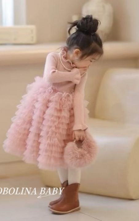 Святкова сукня Gobolina Baby 93661, колір рожевий