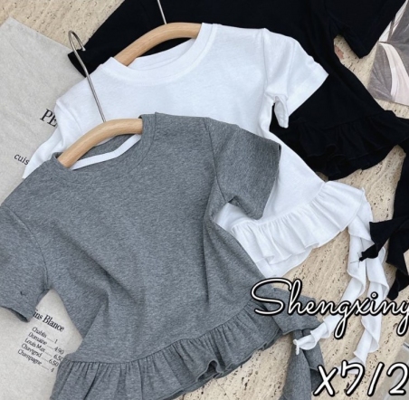 Літня футболка для дівчат Gobolina Baby 7125, колір молочний