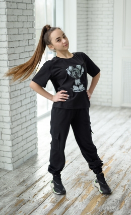 Трикотажні штани-карго джогери Filatova, колір чорний