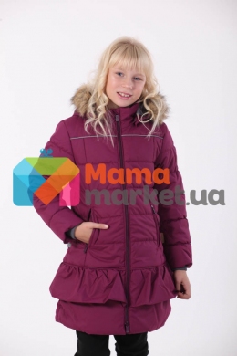 Пальто зимнее для девочки Huppa WHITNEY 12460030, цвет burgundy 80034