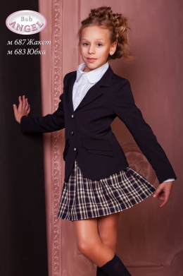 Школьный пиджак из костюмной ткани Baby Angel 687, цвет синий