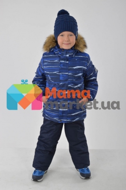 Зимний комплект для мальчика Huppa DANTE 1 41930130, цвет navy pattern/ navy 82686