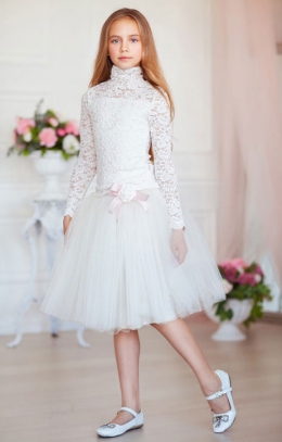 Нарядная юбка для девочки Baby Angel 733, цвет молочный
