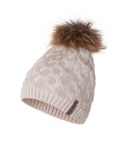 Зимняя шапка с натуральным помпоном Lenne NORA 22391B, цвет 507
