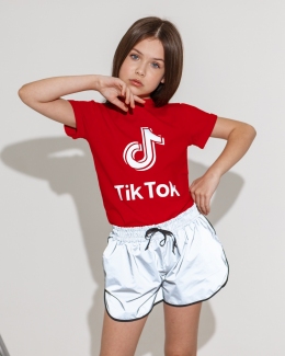 Летний костюм для девочки Babylife TikTok, цвет красный