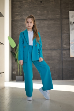 Діловий підлітковий костюм-двійка Filatova, колір бірюзовий