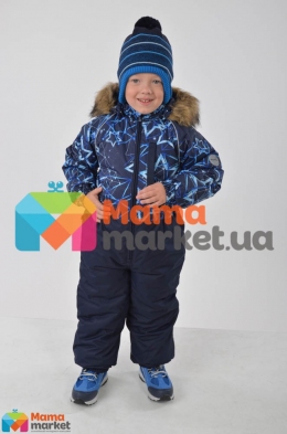 Kомбинезон зимний для мальчика HUPPA WILLY, цвет navy pattern/ navy 83486