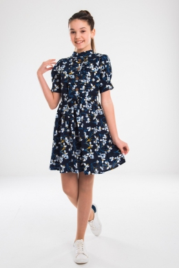 Летнее платье с коротким рукавом для девочки Suzie Лесси, цвет темно-синий