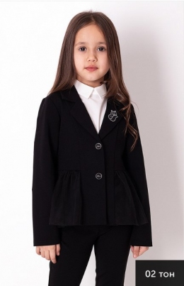 Трикотажный школьный жакет для девочки Mevis 3782-02, цвет черный