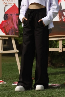 Шкільні штани-палаццо для дівчат A-yugi 9535, колір чорний