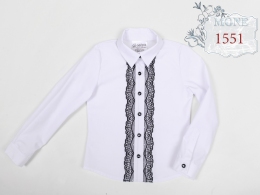 Школьная блузка для девочки MONE 1551, цвет белый