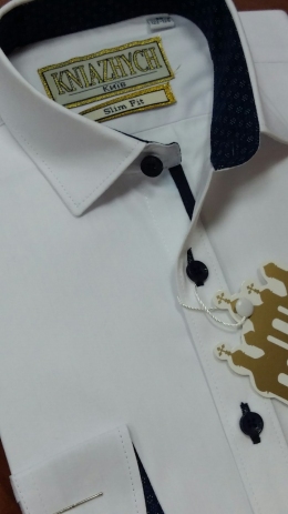 Школьная рубашка для мальчика Kniazhych 2000/K1244 slim, цвет белый