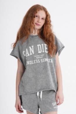 Літній костюм з шортами для дівчат HayKids 26SB254, колір сірий