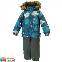 Зимний комплект для мальчика Huppa AVERY 41780030, цвет petrol pattern/ gray 83366