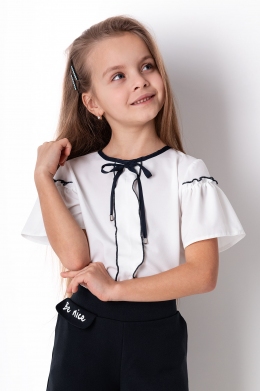 Шкільна блузка для дівчат Mevis 4282-01, колір білий
