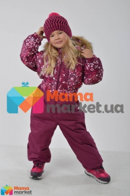 Kомбинезон зимний для девочки HUPPA WILLY, цвет burgundy pattern/ burgundy 82034