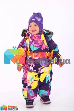 Kомбинезон зимний для девочки HUPPA REGGIE 1, цвет dark lilac pattern 81373