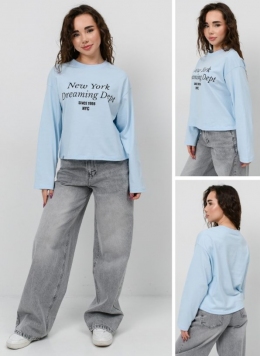 Лонгслів для дівчат Suzie Сільва SW206-Y6F23.2, колір блакитний