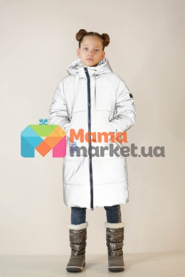 Зимнее пальто из светоотражающей ткани Baby Angel, цвет серебро